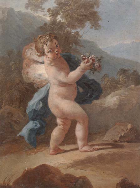 Putti in a landscape